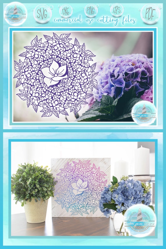 Hydrangea Bloom Mandala Zentangle SVG Files for Cricut