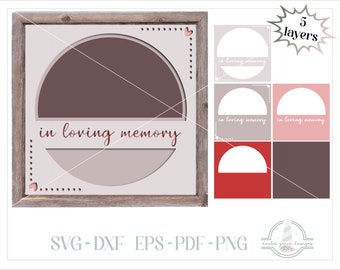 3D Memorial Picture Frame SVG - In Loving Memory SVG Files for Cricut Silhouette - Layered Shadowbox SVG