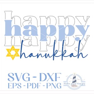 Happy Chanukka SVG - SVG-Dateien für Cricut Silhouette und andere Stanzmaschinen