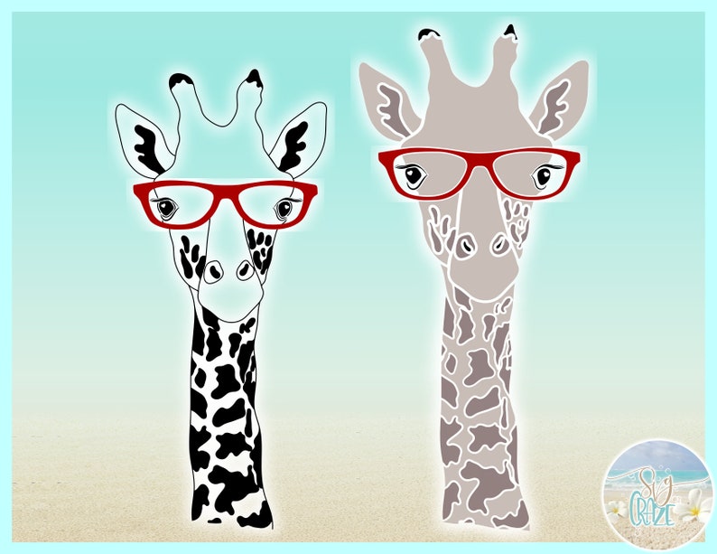 Download Giraffe With Glasses SVG Files for Cricut Silhouette Dxf ...