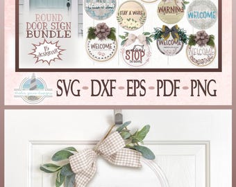 Lustige Türschilder (SVG-Bundle), sarkastische Türschildsprüche, runde Schilder, SVG-Dateien für Cricut- und Silhouette-Schneidemaschinen