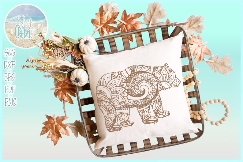 Download Bear Mandala Zentangle SVG Files for Cricut Silhouette Dxf ...