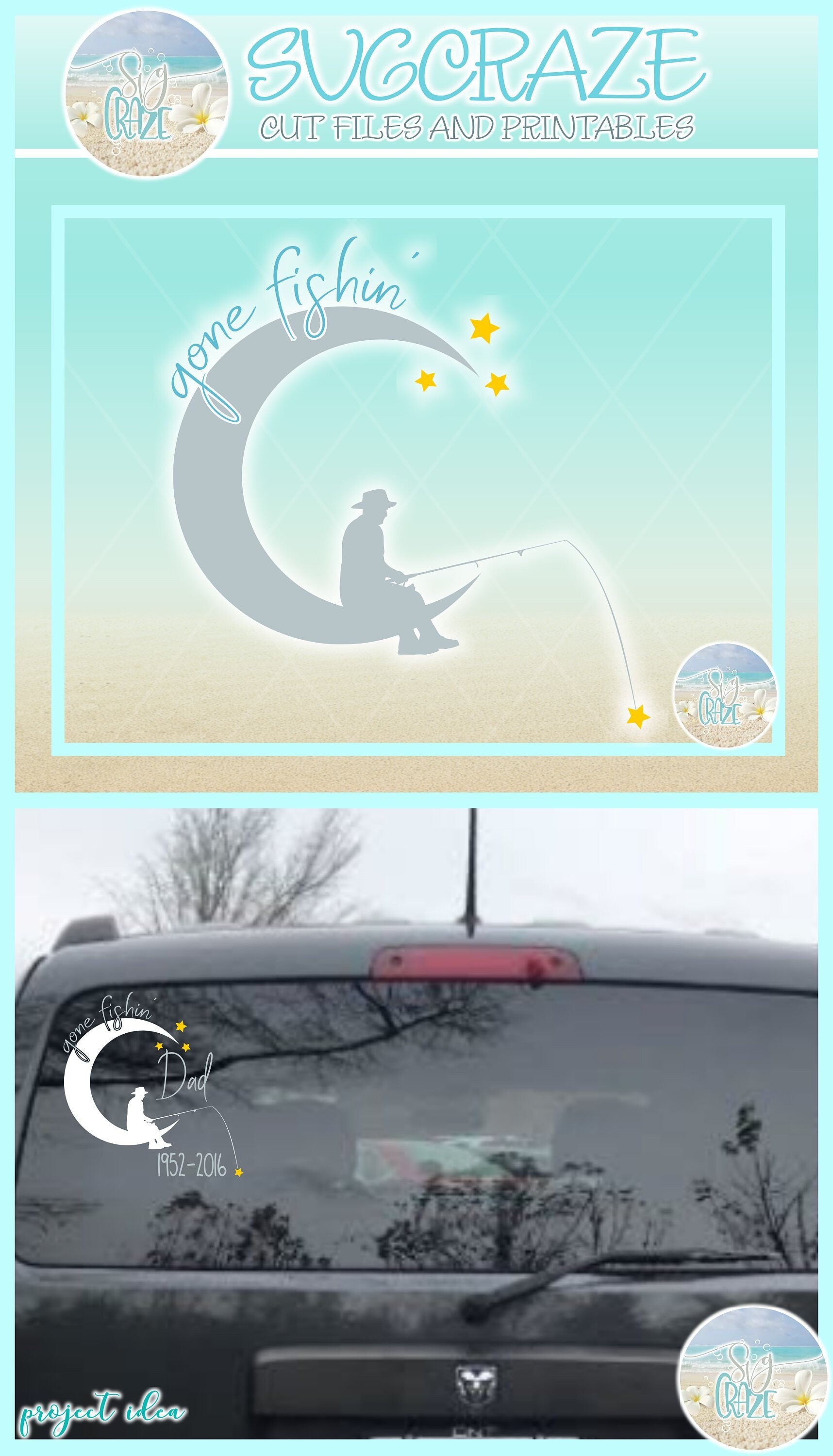 Download Gone Fishin Memorial Quote Svg Files For Cricut Silhouette Etsy