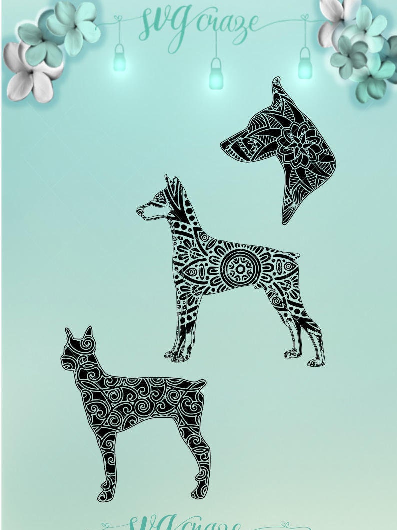 Download Doberman Mandala Mandala Svg Dog Mandala Dog Svg Doberman ...