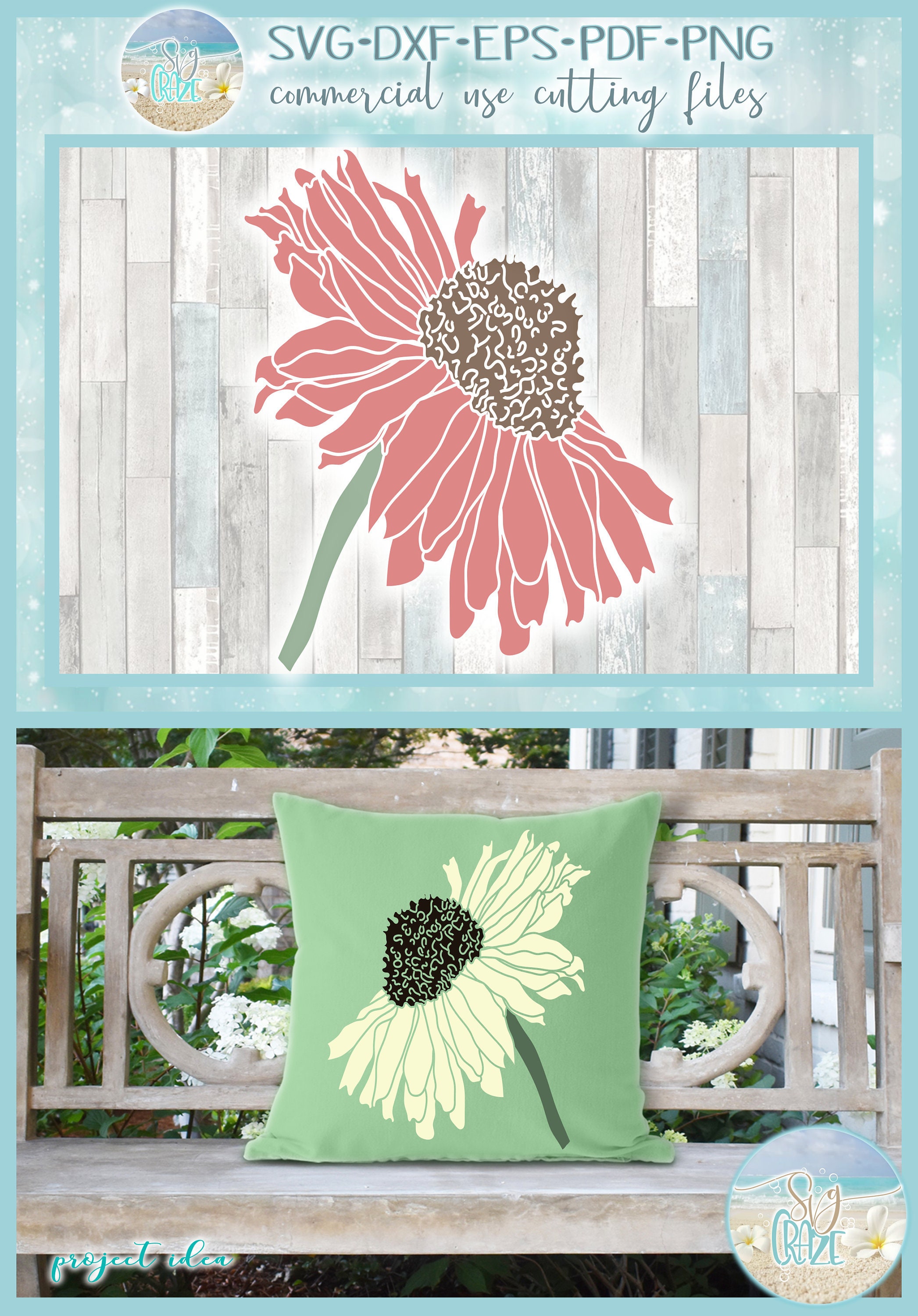 Daisy Flower Floral Garden Svg Files For Cricut Silhouette Etsy