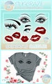 Eyelashes Lashes Eyes Eyebrow Lips Bundle SVG Dxf Eps Png PDF for Cricut Silhouette Makeup Woman Face Eyes Lady Glamour Beautiful Pretty 