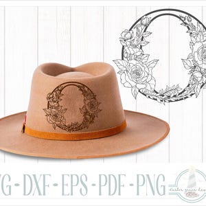 Letter O Rose Alphabet Series Hat Burning Design - For Pyrography