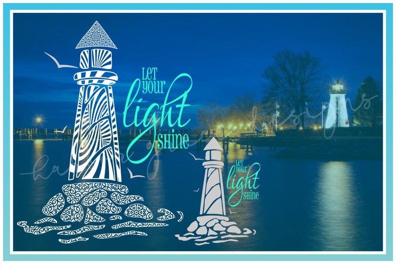 Lighthouse Mandala Zentangle Let Your Light Shine Quote SVG Files for ...