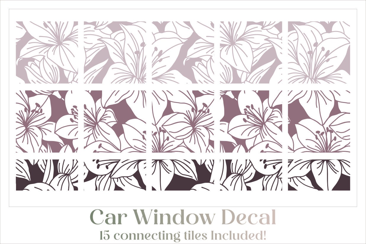 Lillies Floral Pattern Car Truck Window Decal SVG Files for Cricut ...