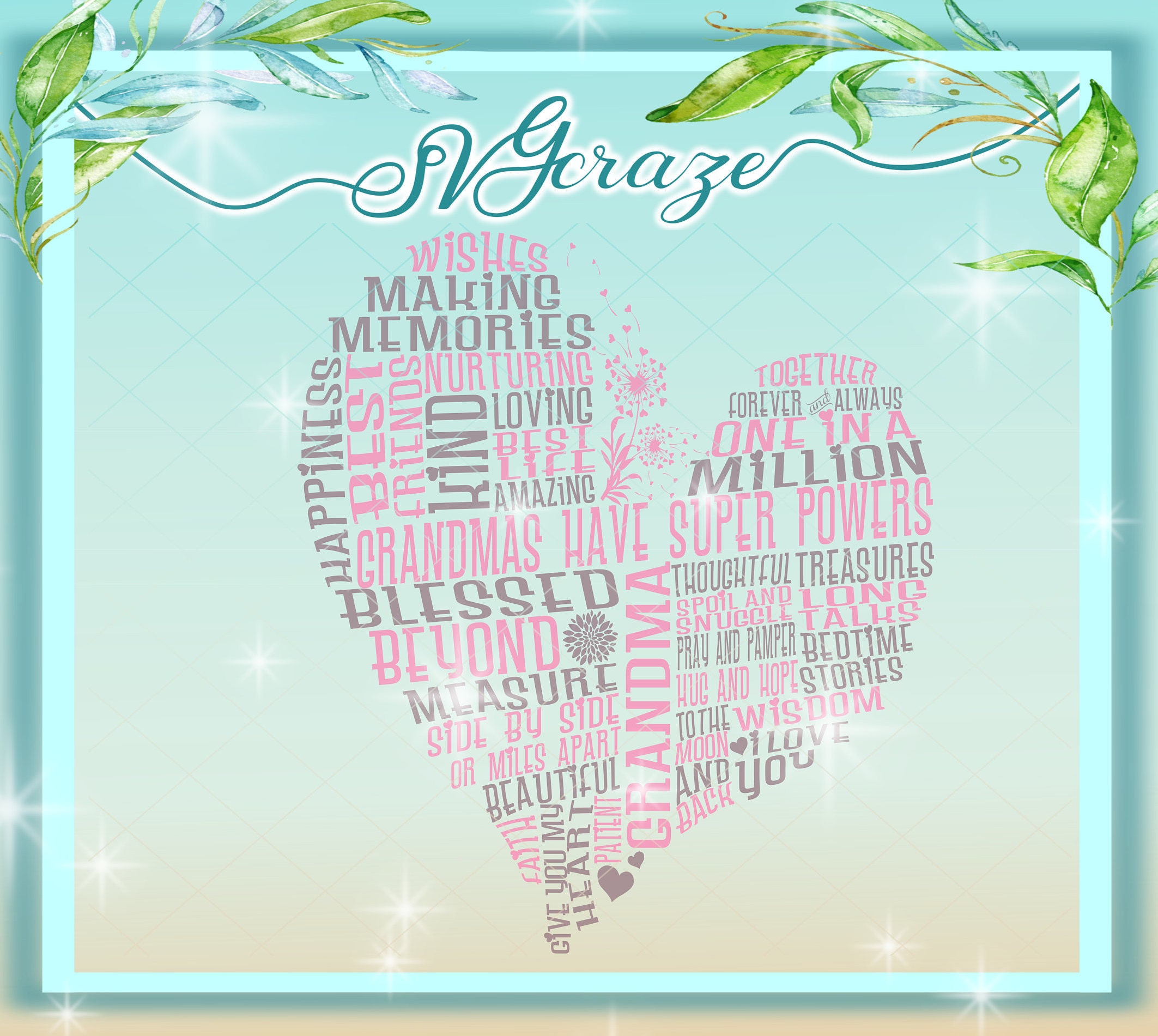 Download Grandma Svg Grandmother Gift Birthday Heart Gift Svg ...