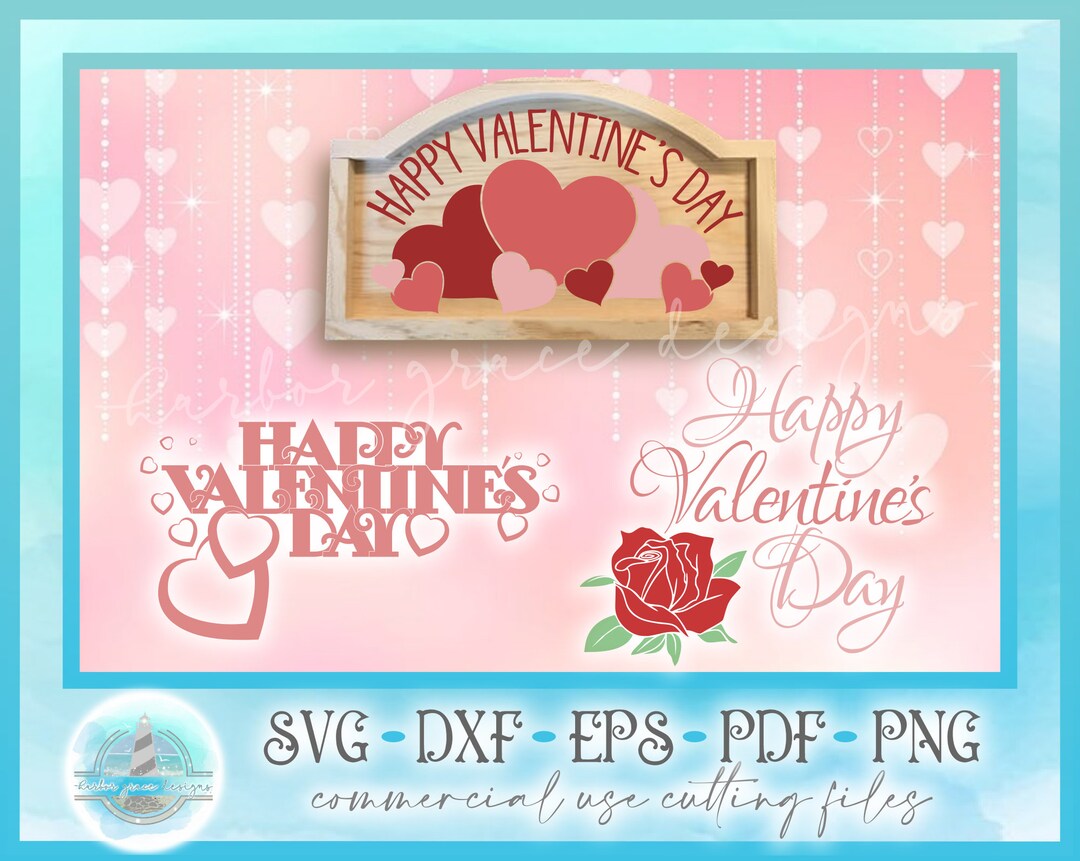Happy Valentines Day Quote Mini Bundle SVG Files for Cricut Silhouette ...