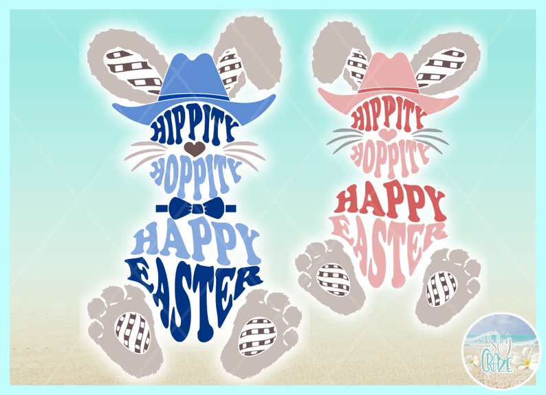 Download Hippity Hoppity Happy Easter Bunny With Cowboy Hat SVG ...