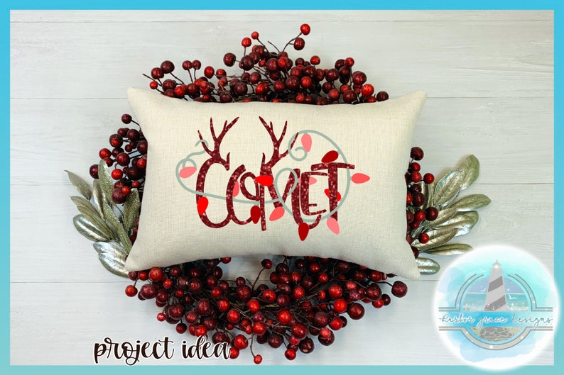 Download Reindeer Names with Christmas Lights Bundle SVG files for ...