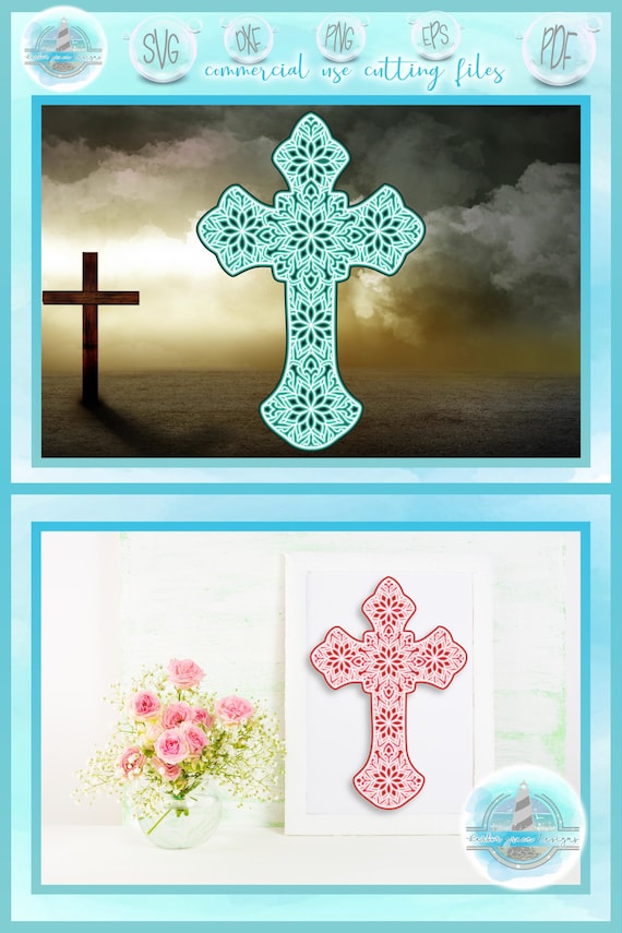 Download 3d Cross Mandala Svg Christian Religious Layered Svg Files Etsy