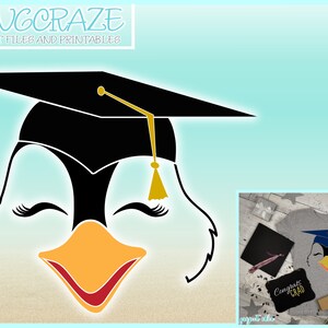 Penguin Face With Graduation Cap Seniors 2019 SVG Files for Cricut ...