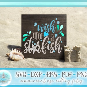 Wish Upon A Star Fish citaat SVG-bestanden voor Cricut Silhouette - dxf eps pdf png inbegrepen