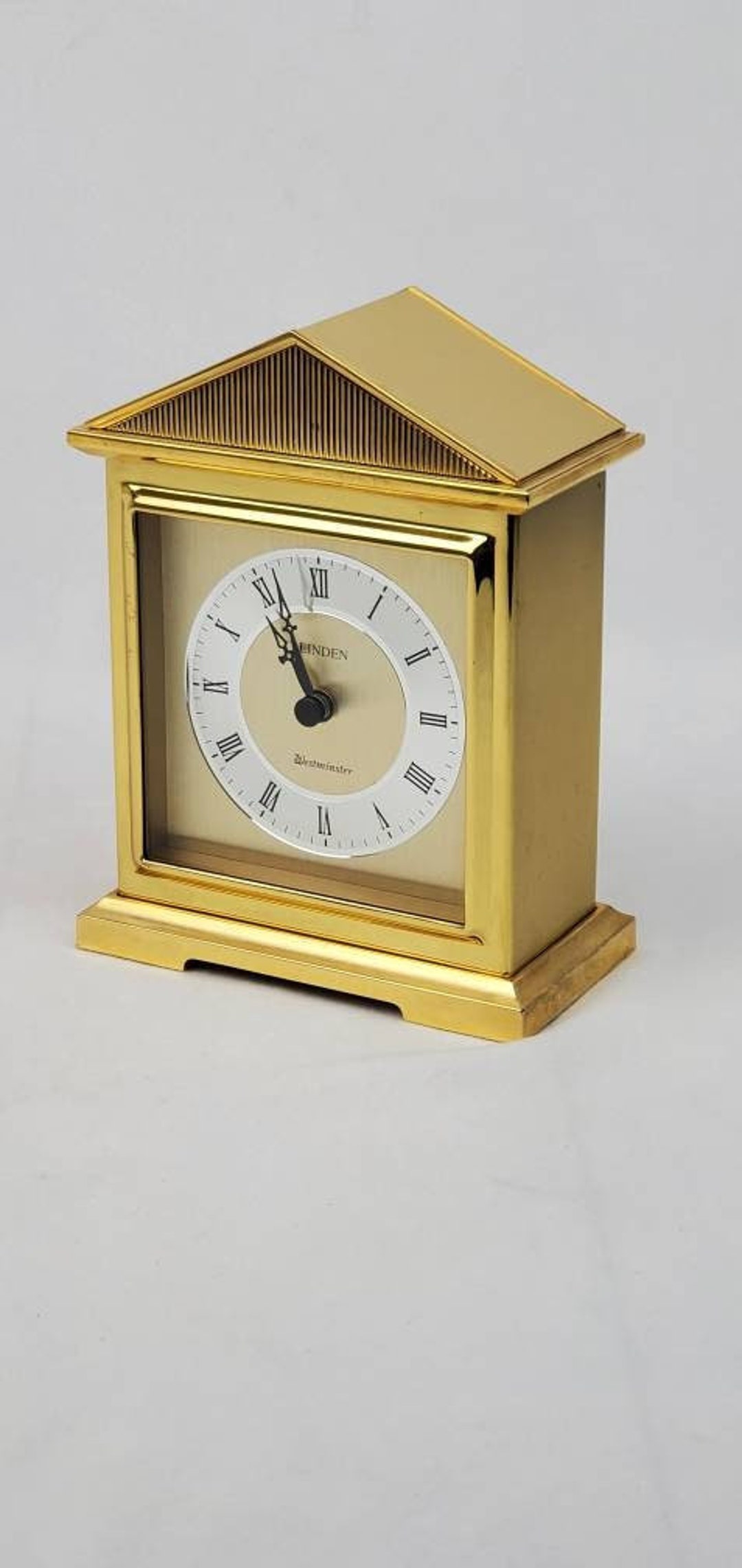 Linden Westminster Brass Chime Shelf Mantel Clock Desk Etsy
