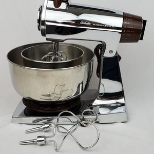 Vintage Sunbeam Mixmaster 12 Speed Stand Mixer w/Bowl Beaters Cord  Tan/Brown - Mixers & Blenders