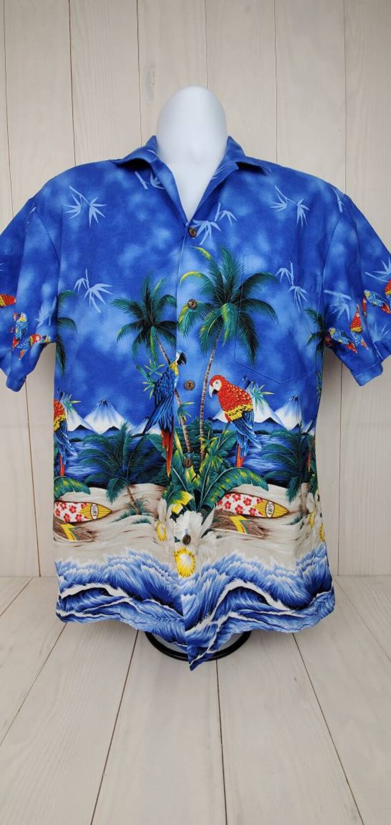 Vintage Hawaiian Shirt with Surfboards Men's Medium Made Etsy