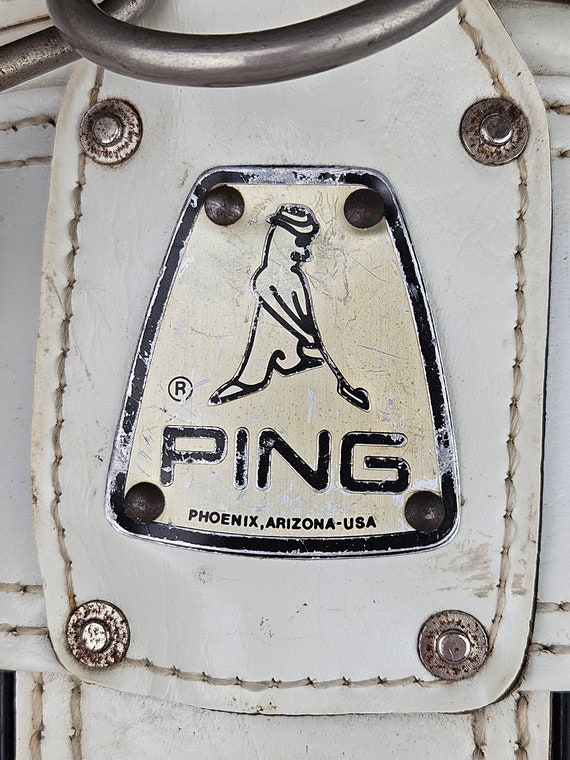 Vintage Ping White Faux Leather 3 Way Carry Golf Bag … Gem
