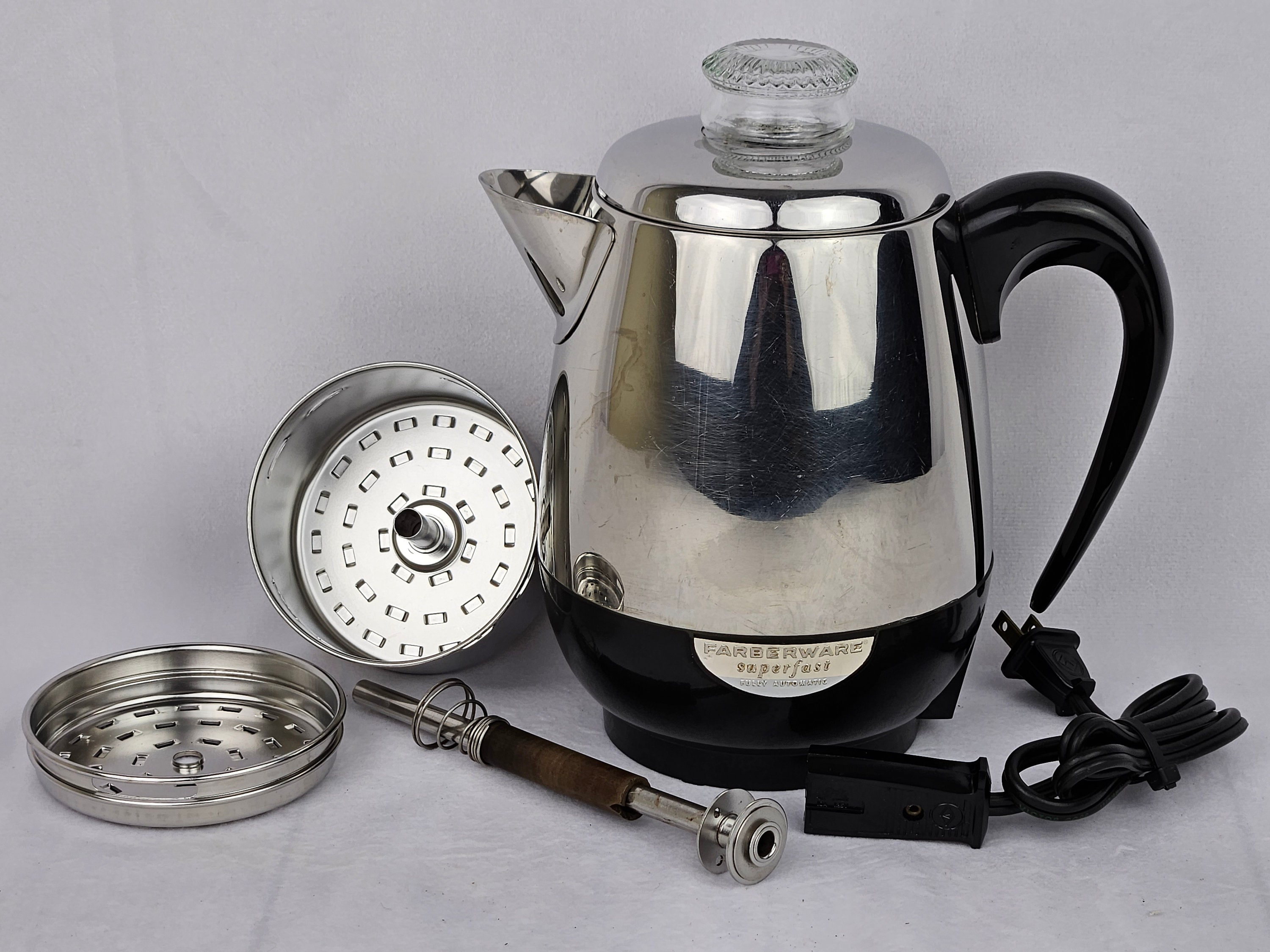 Vintage Farberware Superfast Coffee Percolator, 2-4 Cup, Chrome