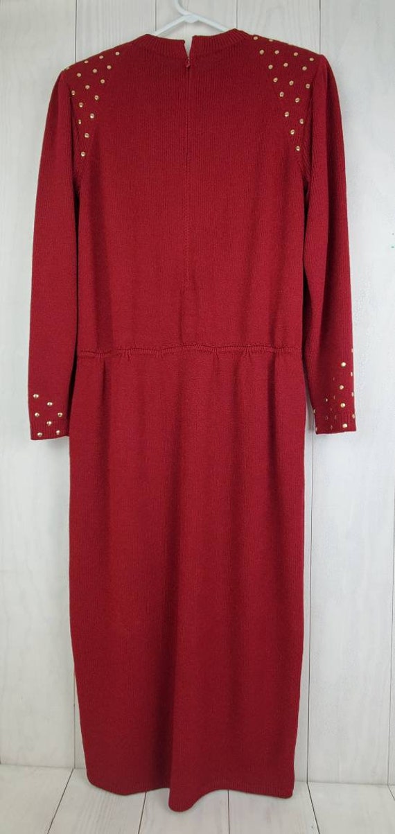 St. John by Marie Gray Long Red Knit Sweater Dres… - image 2