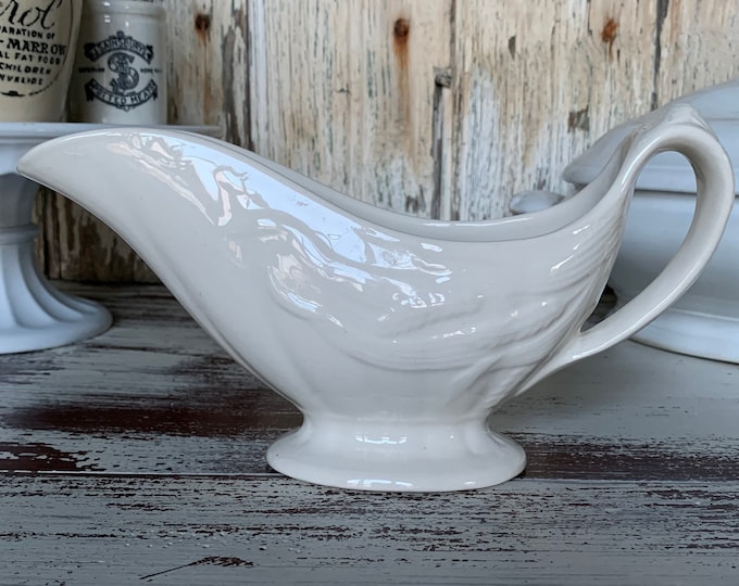 White Ironstone Gravy Boat by Wm Adams & Sons Wheat Pattern Etsy
