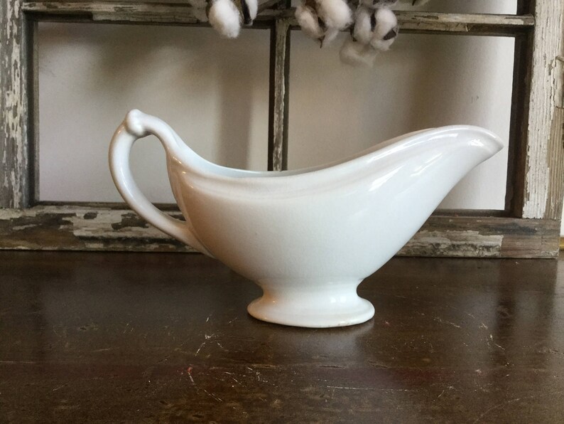 White Ironstone Gravy Boat Traditonal American Ironstone Etsy