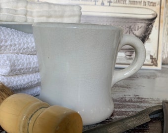 White Ironstone Shaving Mug ~ Unmarked Ironstone Mug ~ Tea or Coffee Mug