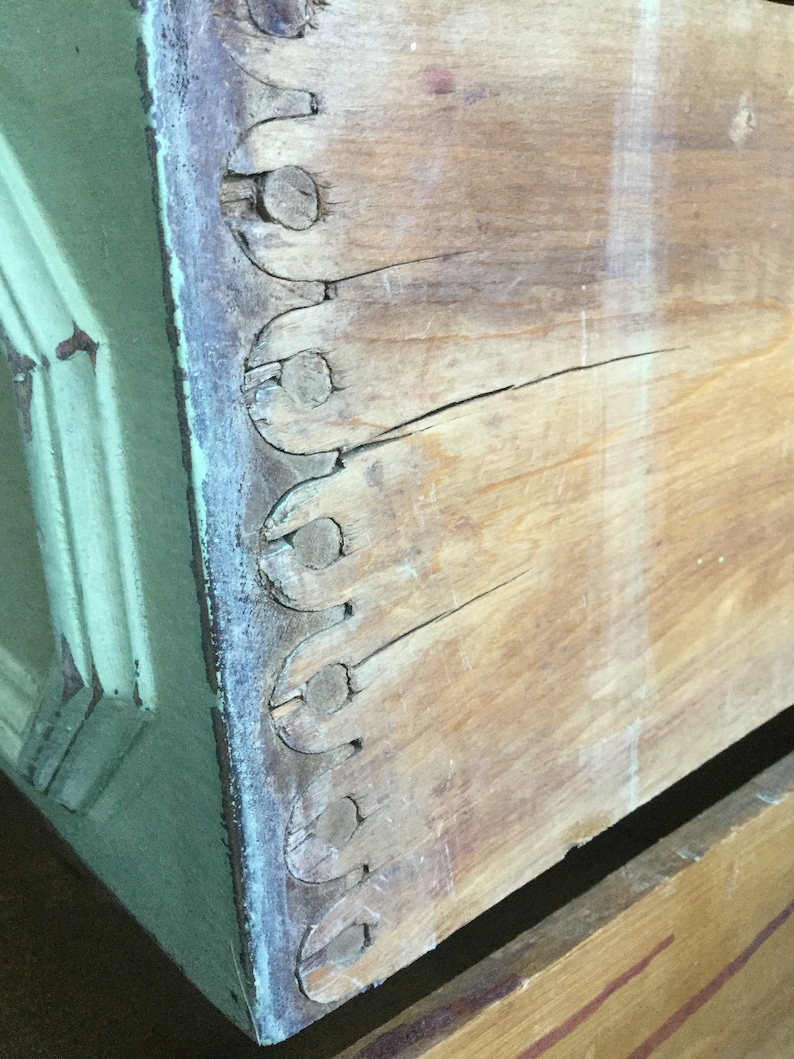 Antique Knapp Joint Dresser 18701900 4 Drawers Slatted Wood Back