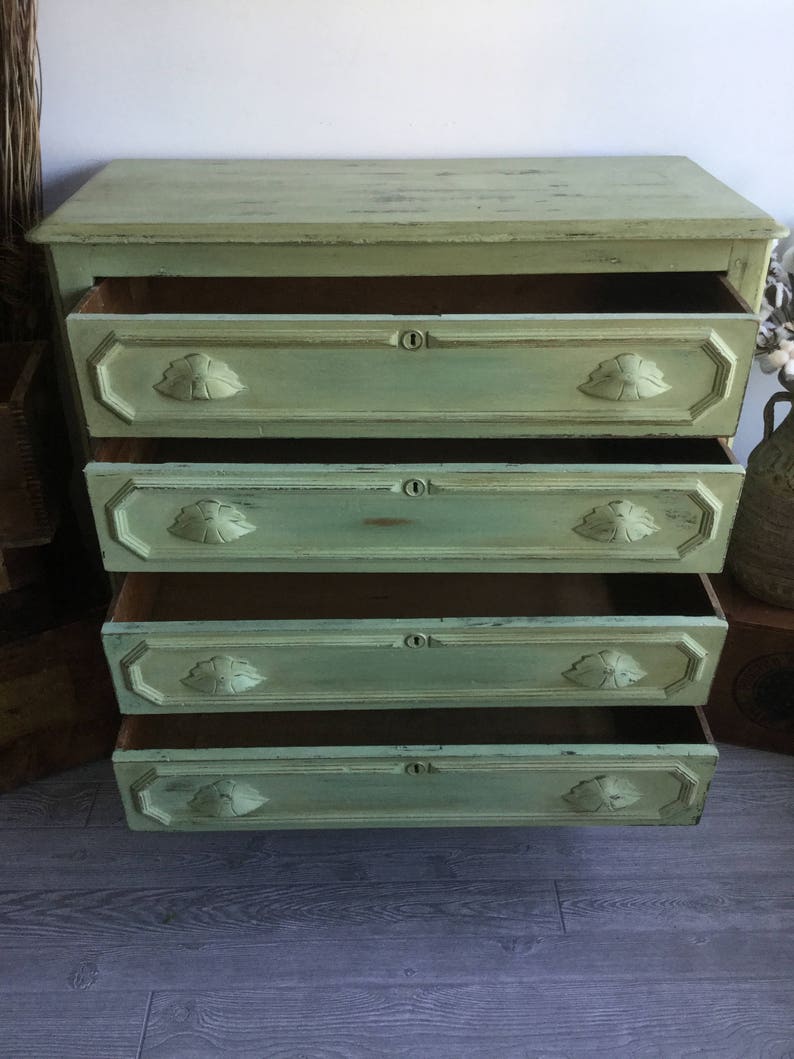Antique Knapp Joint Dresser 1870 1900 4 Drawers Slatted Etsy