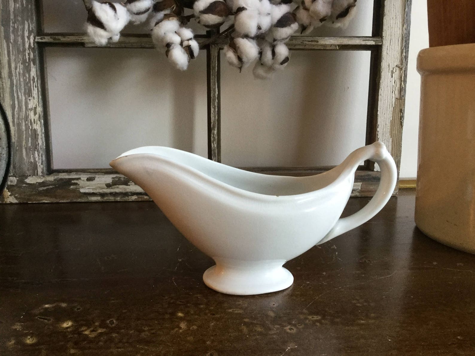 White Ironstone Gravy Boat Traditonal American Ironstone Etsy