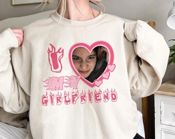 I Love My Girlfriend Custom Picture Shirt Png ,Valentine Gift Idea, Personalized Photo Bootleg Rap Png Digital