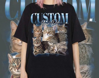Custom Cat Bootleg Rap Tee, Personalized Photo Bootleg Rap for Shirt Png Digital
