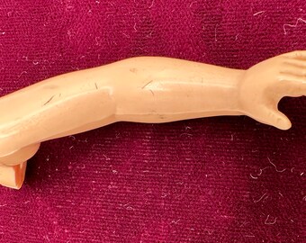 Hard Plastic 3 1/2” Left Arm for Ginny Muffie type Doll marked 14