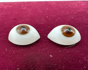 Blown Glass Doll Eyes 22mm Brown Replacement Eyes 6-6