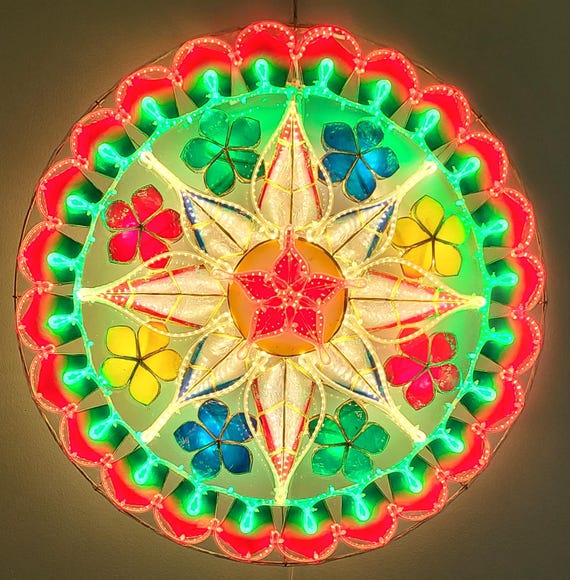 LED Capiz Parol: Tala V Style, Native Shell Star Lantern (20