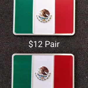 Mexico Flag (2 pcs) Car Metal Sticker (FREE SHIPPING)