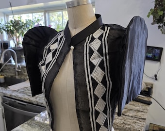 Filipiniana Bolero Top, Authentic Philippine Attire + Free Fan