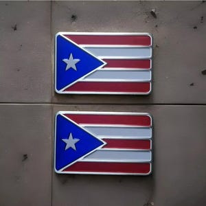 Puerto Rican Flag Car Metal Sticker 2 pcs (FREE SHIPPING)