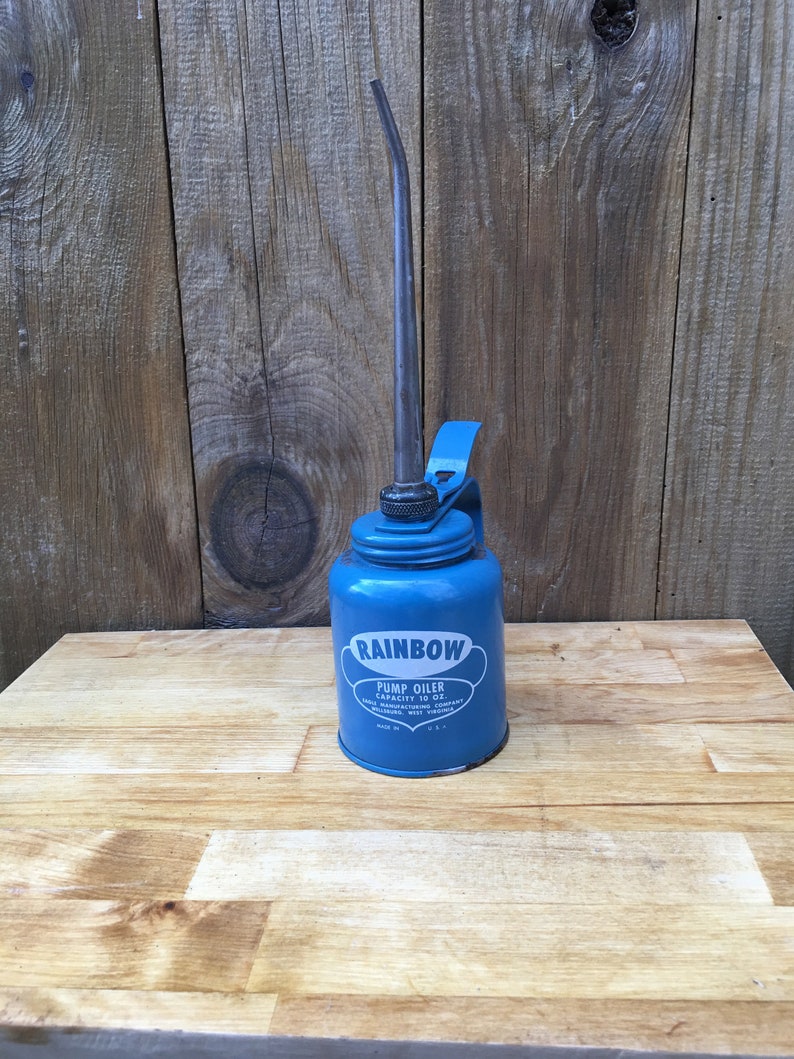 Vintage Eagle Rainbow Pump Oiler Oil Can Blue Eagle Oiler Etsy