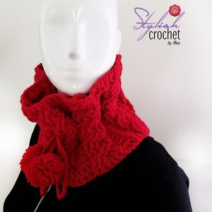 Red Crochet Scarf with Pom Poms for Women, this is the perfect birthday gift at any time.