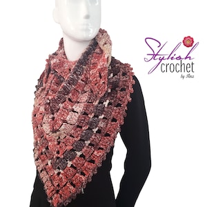 Crochet scarf, Triangle scarf, fringed shawl crochet wrap for Women, boho cover up Christmas Gift for her handmade scarfs Lacy Scarf Crochet
