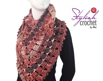 Crochet scarf, Triangle scarf, fringed shawl crochet wrap for Women, boho cover up Christmas Gift for her handmade scarfs Lacy Scarf Crochet