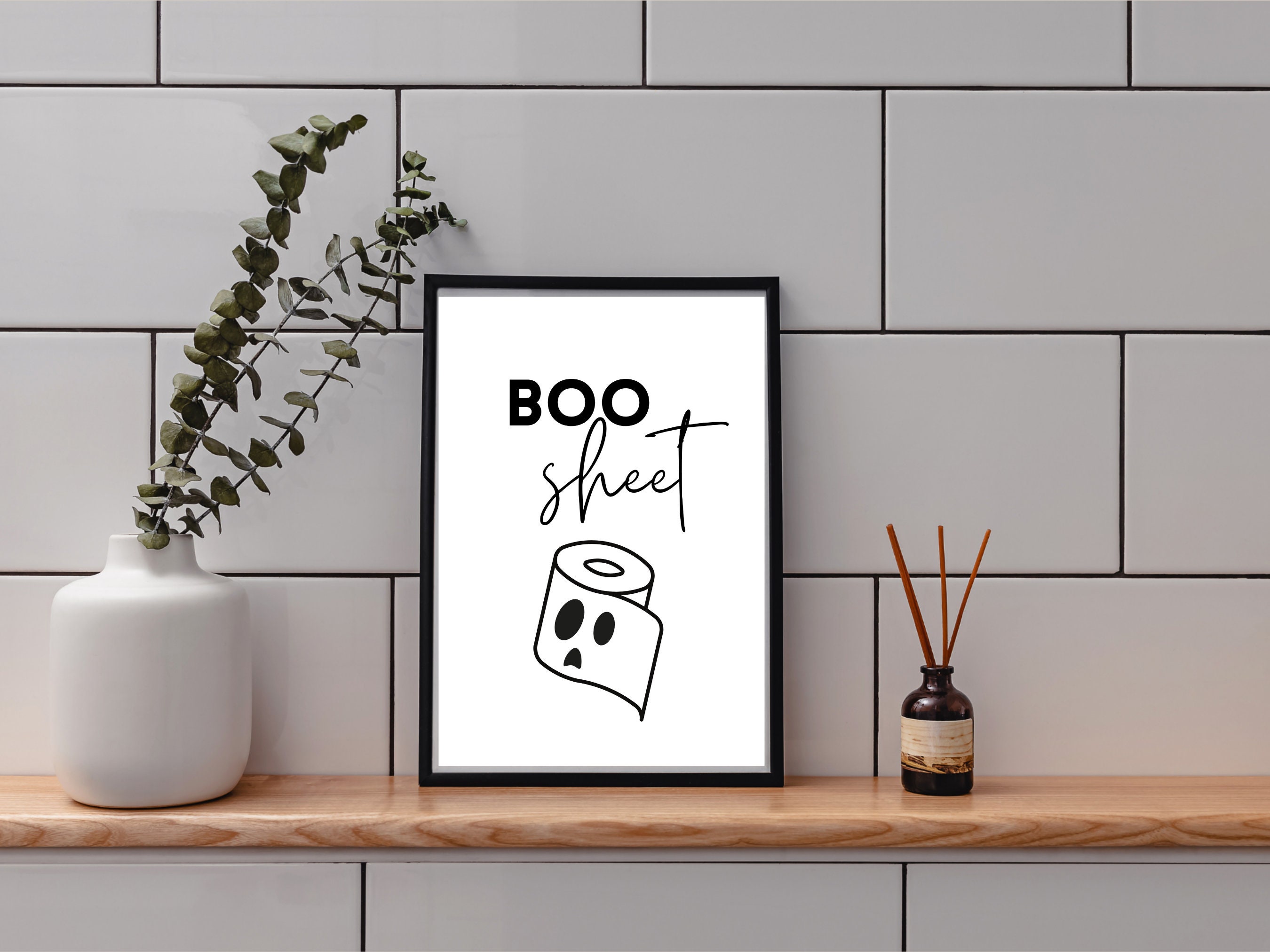 Halloween Bathroom Wall Art Set Bathroom Wall Art Bathroom Etsy