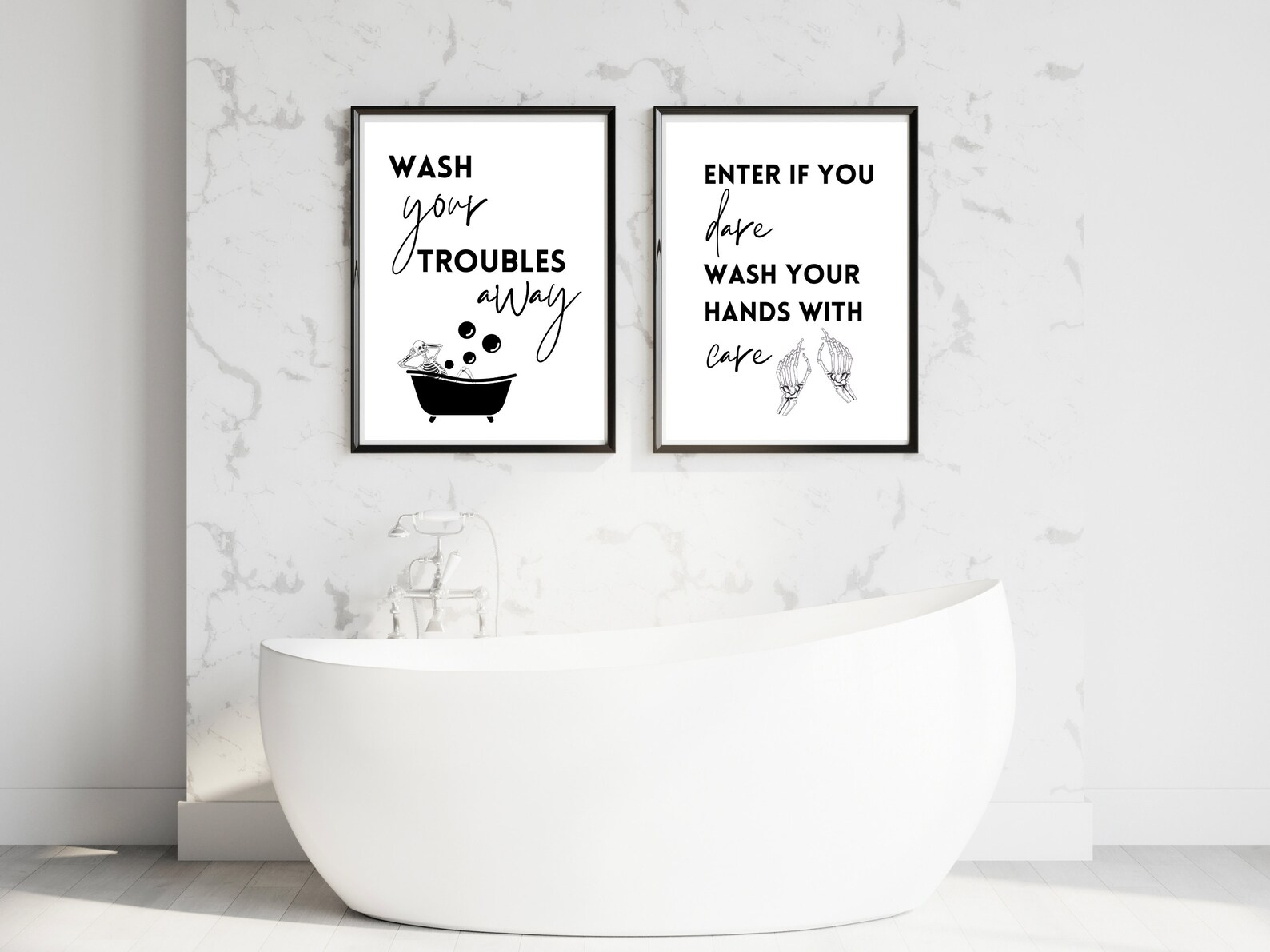 Halloween Bathroom Wall Art Set Bathroom Wall Art Bathroom Etsy