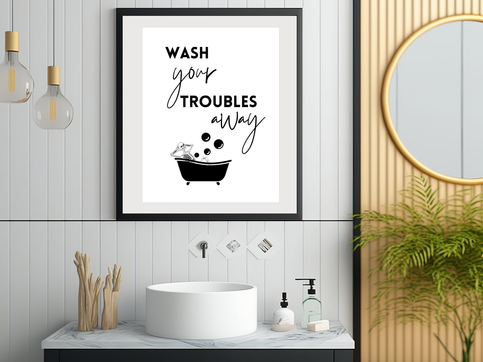 Halloween Bathroom Wall Art Set Bathroom Wall Art Bathroom Etsy