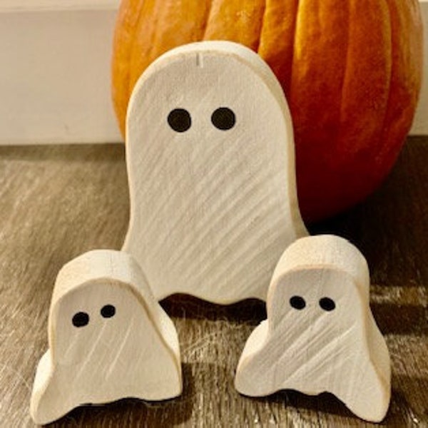 Halloween ghosts, tombstones and coffins. Rustic Halloween farmhouse decoration