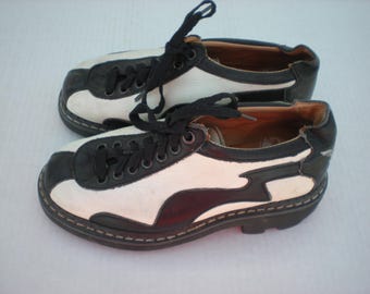 John Fluevog Angels Seventh Heaven Gibson Shoes Vintage Size 3 Black & White 2 Tone