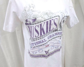 Vintage 90s UW Huskies T-Shirt: 1991 National Champions, Men's Small